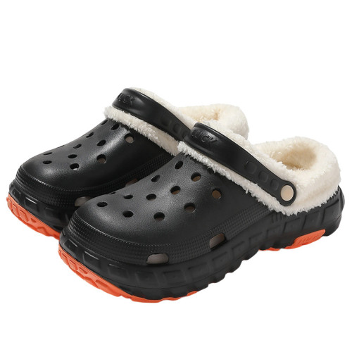 洞洞鞋保暖棉拖鞋男士冬室內家居家用2025新款防滑棉拖女外穿