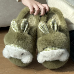 卡通居家棉拖鞋女冬季家用室內可愛保暖毛絨親子包頭棉拖女士