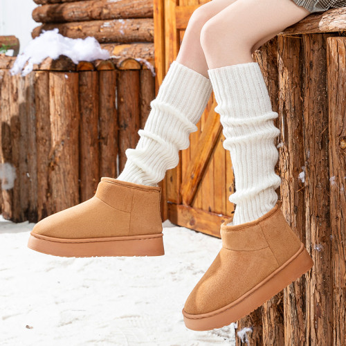 厚底保暖雪地靴冬季加絨厚毛絨棉拖鞋情侶款居家室外防滑棉鞋 厚底保暖雪地靴冬季加絨厚毛絨棉拖鞋情侶款居家室外防滑棉鞋