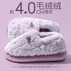 月子棉拖鞋女士秋冬2025新款室內家居厚底保暖毛毛絨包跟棉鞋女款