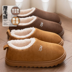 包跟棉拖鞋女冬季新款加絨保暖情侶家居防滑厚底踩屎感棉鞋男外穿