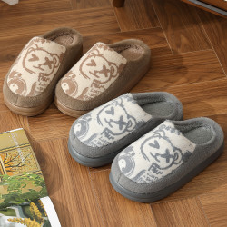 秋冬可愛小熊棉拖鞋男包頭居家加絨保暖耐磨防滑軟底棉拖男士