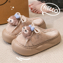 踩屎感棉拖鞋女秋冬季2025新款室內家居可愛保暖防滑毛毛絨拖鞋女