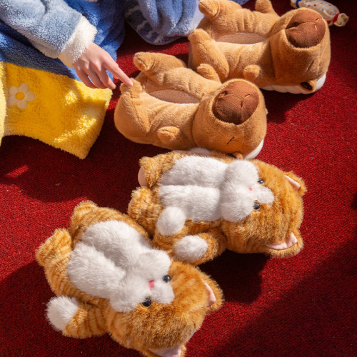 可愛小企鵞毛毛絨拖鞋女款冬季包跟居家保暖厚底加絨外穿棉拖鞋男 可愛小企鵞毛毛絨拖鞋女款冬季包跟居家保暖厚底加絨外穿棉拖鞋男