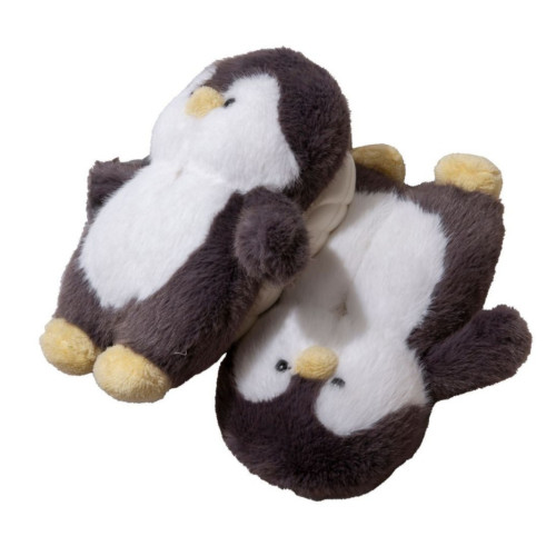 可愛小企鵞毛毛絨拖鞋女款冬季包跟居家保暖厚底加絨外穿棉拖鞋男 可愛小企鵞毛毛絨拖鞋女款冬季包跟居家保暖厚底加絨外穿棉拖鞋男