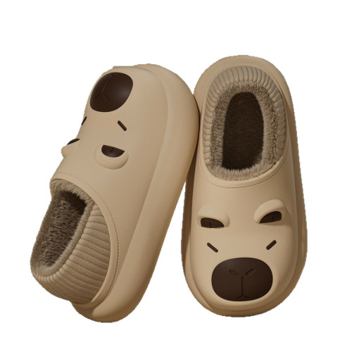 卡皮巴拉防水兒童棉拖鞋男女童包跟可愛冬季室內防滑親子棉鞋外穿 卡皮巴拉防水兒童棉拖鞋男女童包跟可愛冬季室內防滑親子棉鞋外穿