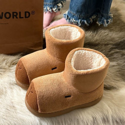 卡皮巴拉雪地靴女款冬季戶外穿保暖防滑厚底加絨中筒棉靴子棉鞋女