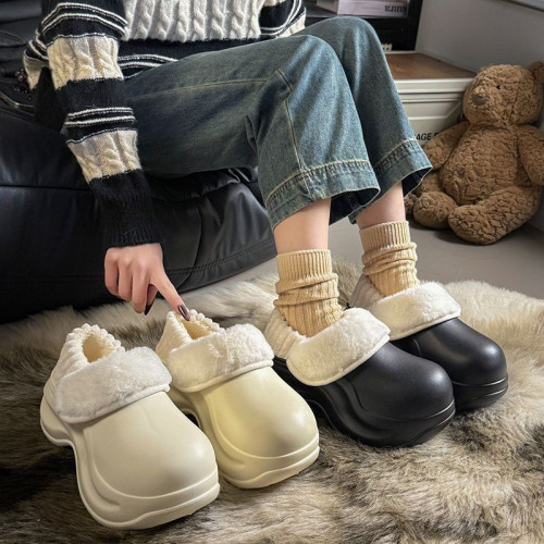 8.0cm厚底增高棉拖鞋女款冬季外穿家居保暖防水毛絨保暖包跟棉鞋 8.0cm厚底增高棉拖鞋女款冬季外穿家居保暖防水毛絨保暖包跟棉鞋