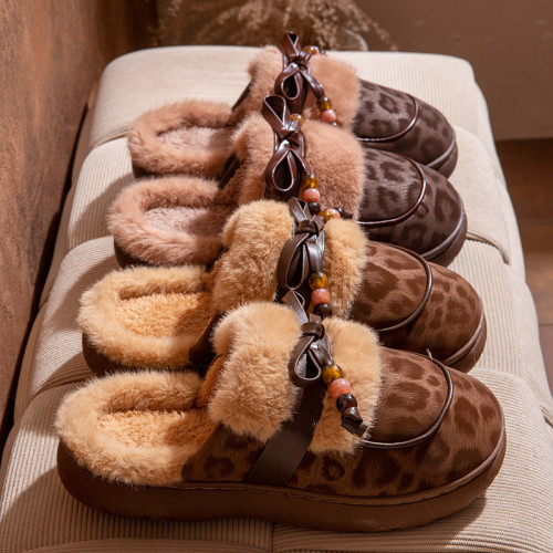 時尚蝴蝶結棉拖鞋女冬季加絨保暖家居室內防滑厚底包頭毛拖女外穿 時尚蝴蝶結棉拖鞋女冬季加絨保暖家居室內防滑厚底包頭毛拖女外穿