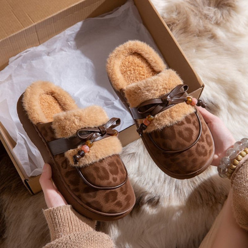 時尚蝴蝶結棉拖鞋女冬季加絨保暖家居室內防滑厚底包頭毛拖女外穿 時尚蝴蝶結棉拖鞋女冬季加絨保暖家居室內防滑厚底包頭毛拖女外穿