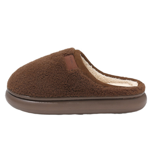 秋冬季棉拖鞋女情侶室內家居家用防滑厚底保暖月子踩屎感毛毛絨男