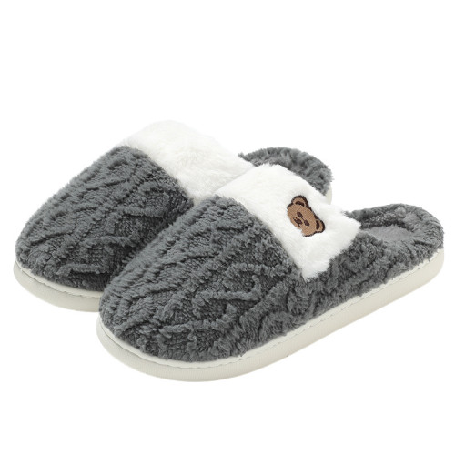 小熊棉拖鞋女秋冬季家居室內情侶家用軟底防滑毛絨保暖棉拖男 小熊棉拖鞋女秋冬季家居室內情侶家用軟底防滑毛絨保暖棉拖男