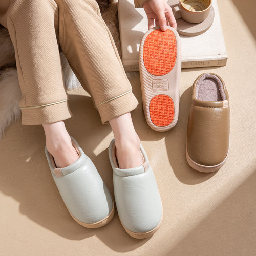 棉拖鞋男款秋冬季居家室內防滑軟底靜音保暖加絨PU防水地板拖鞋女 棉拖鞋男款秋冬季居家室內防滑軟底靜音保暖加絨PU防水地板拖鞋女