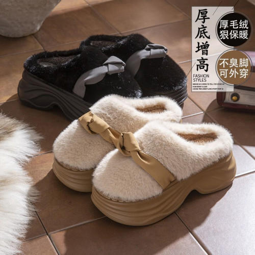 8.0cm增高厚底棉拖鞋女2025新款冬季外穿家居防滑保暖毛絨棉鞋女 8.0cm增高厚底棉拖鞋女2025新款冬季外穿家居防滑保暖毛絨棉鞋女