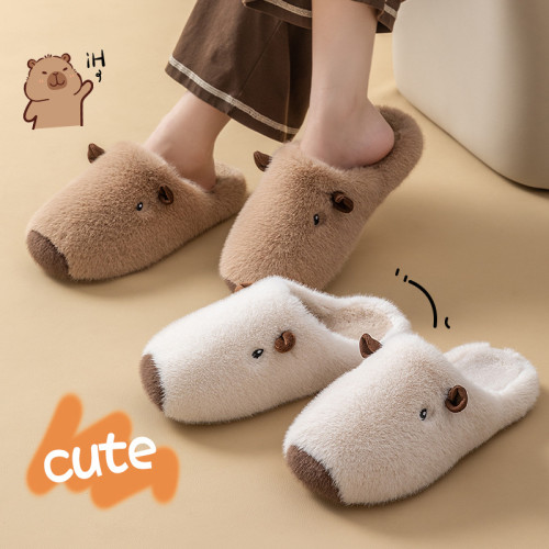 棉拖鞋女士秋冬季2025新款室內居家卡皮巴拉保暖毛毛絨情侶棉拖女 棉拖鞋女士秋冬季2025新款室內居家卡皮巴拉保暖毛毛絨情侶棉拖女