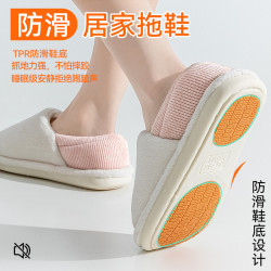 靜音防滑棉拖鞋女2025新款家居室內秋冬季保暖包跟毛毛絨棉鞋女款
