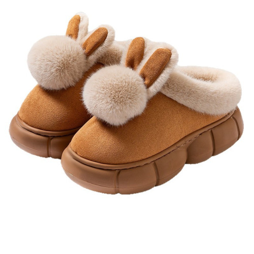 棉拖鞋女2025秋冬季新款室內家居加絨保暖防滑家用可愛毛絨棉拖女