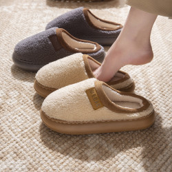 棉拖鞋女2025新款秋冬季家居室內加絨保暖情侶防滑厚底毛絨棉拖男