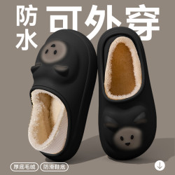 包跟棉拖鞋女款冬季2025新款室內家居保暖毛毛踩屎感加絨棉拖女