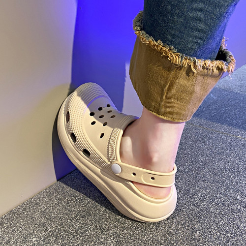 厚底增高洞洞鞋女款夏季外穿新款eva包頭拖鞋防滑沙灘踩屎感涼鞋 厚底增高洞洞鞋女款夏季外穿新款eva包頭拖鞋防滑沙灘踩屎感涼鞋