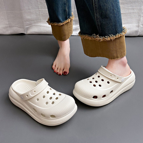 厚底增高洞洞鞋女款夏季外穿新款eva包頭拖鞋防滑沙灘踩屎感涼鞋 厚底增高洞洞鞋女款夏季外穿新款eva包頭拖鞋防滑沙灘踩屎感涼鞋