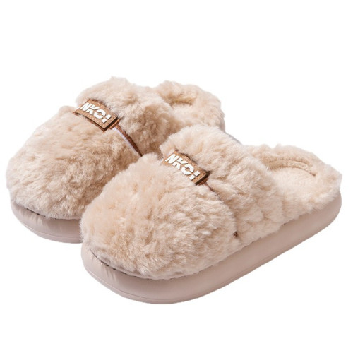 冬季毛絨保暖棉拖鞋女2025新款室內家居防滑厚底加絨情侶棉拖男士