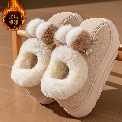 厚底棉拖鞋女款冬季2025新款保暖防滑外穿包跟毛毛加絨月子棉鞋女 厚底棉拖鞋女款冬季2025新款保暖防滑外穿包跟毛毛加絨月子棉鞋女
