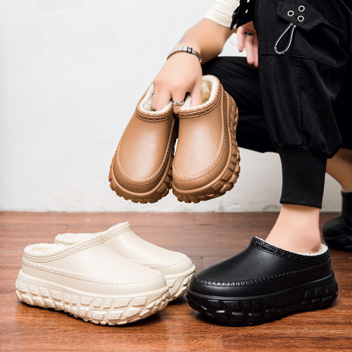 男士棉拖冬季包跟新款室內家居外穿防滑防水棉鞋加絨保暖增高拖鞋