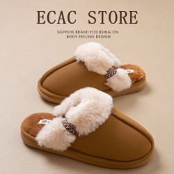 高級感棉拖鞋女款秋冬季新款室內家居毛絨保暖防滑家用棉拖男冬天