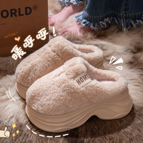 厚底棉拖鞋女秋冬季新款家居防滑保暖加絨毛毛小個子女生增高拖鞋 厚底棉拖鞋女秋冬季新款家居防滑保暖加絨毛毛小個子女生增高拖鞋