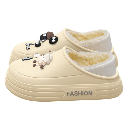 踩屎感棉拖鞋女款2025新款冬季室內家居厚底保暖加絨包跟防水棉鞋 踩屎感棉拖鞋女款2025新款冬季室內家居厚底保暖加絨包跟防水棉鞋