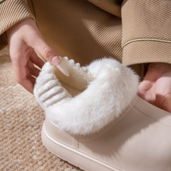 厚底增高可拆洗棉拖鞋女2025新款爆款秋冬外穿加絨包跟防水棉鞋女