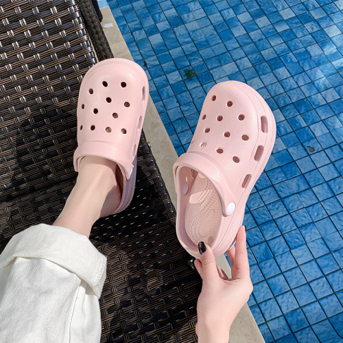 EVA厚底洞洞鞋女夏外穿增高防滑踩屎感沙灘包頭潮流新款涼拖鞋diy EVA厚底洞洞鞋女夏外穿增高防滑踩屎感沙灘包頭潮流新款涼拖鞋diy