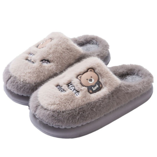 小熊棉拖鞋男士冬季2025新款居家用室內防滑防臭厚底保暖毛毛拖鞋 小熊棉拖鞋男士冬季2025新款居家用室內防滑防臭厚底保暖毛毛拖鞋