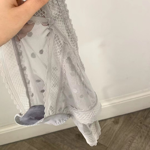 日系少女媮心蘿莉仙女蕾絲邊內褲低腰網紗性感透氣純棉襠三角褲女
