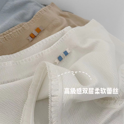 春夏新款日系純棉內褲女石墨烯襠中腰透氣蕾絲可愛青中年學生內褲