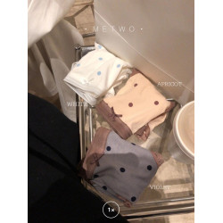 METWO波點內褲女日系純棉甜美中腰抗菌竹炭襠少女透氣包臀褲