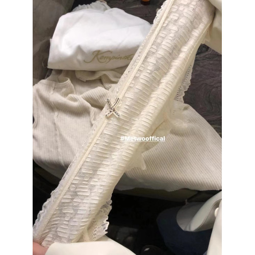 METWO美式泡芙內褲日系蕾絲性感花邊無痕純棉抑菌中腰三角褲女士