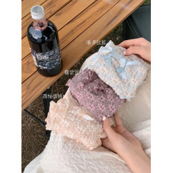 日系少女內褲團英國梨花泡泡芙純棉透氣抑菌無痕中腰女士三角褲