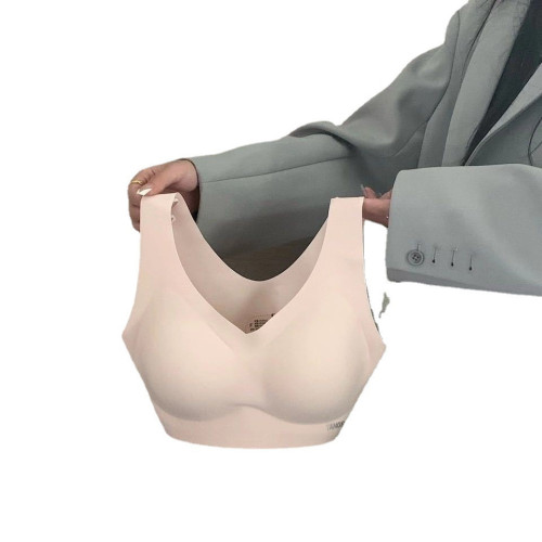 乳膠款黑科技量子芯片天鵝絨無尺碼內衣無痕性感聚攏運動少女文胸