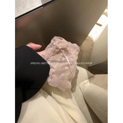 METWO少女心爆棚性感甜美蕾絲內褲女士中腰半透明日系圓點三角褲