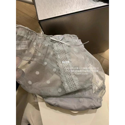 METWO少女心爆棚性感甜美蕾絲內褲女士中腰半透明日系圓點三角褲
