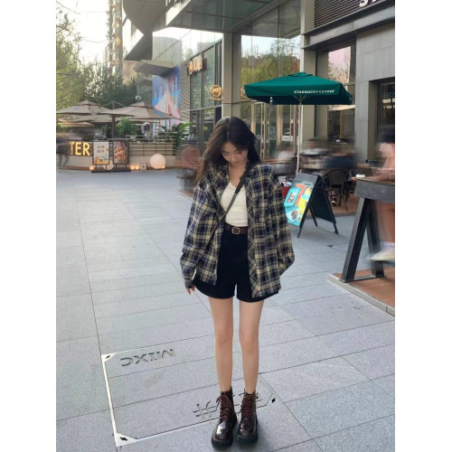 日系夏裝女裝格子襯衫薄防曬衫外搭開衫爆款罩衫法式休閒