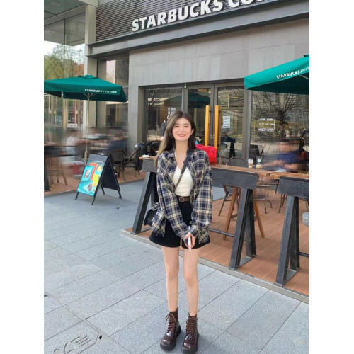 日系夏裝女裝格子襯衫薄防曬衫外搭開衫爆款罩衫法式休閒