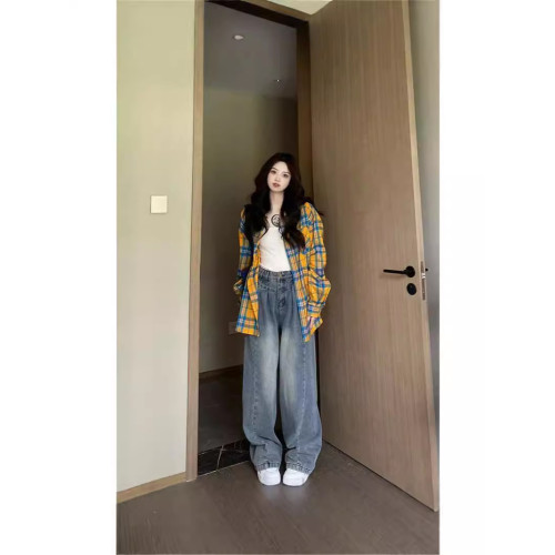 日系女裝夏爆款格子襯衫薄開衫防曬衫罩衫大碼上衣法式外