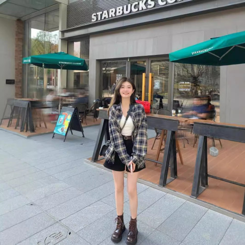 秋季日系格紋襯衫女薄防曬衫開衫通勤法式罩衫大碼外套上百搭