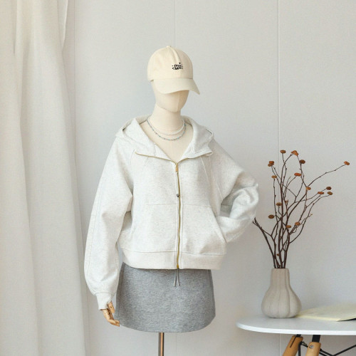 lulufend秋冬同款衛衣全拉鍊運動健身連帽上衣金拉鍊寬松開衫外套