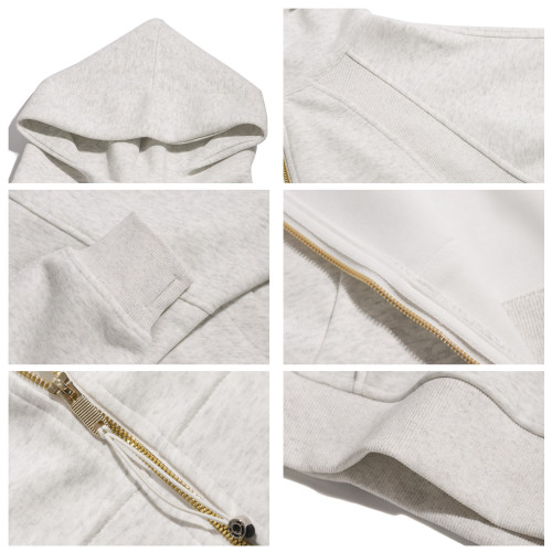 lulufend秋冬同款衛衣全拉鍊運動健身連帽上衣金拉鍊寬松開衫外套