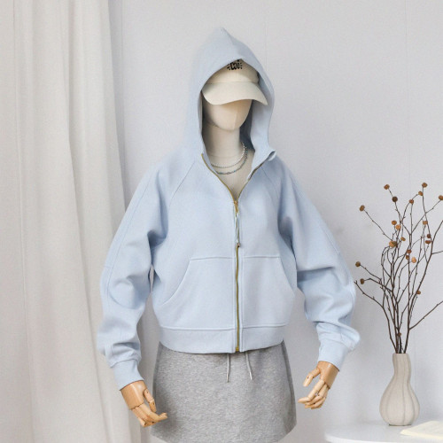 lulu fend瑜珈服衛衣外套女運動開衫寬松短款休閒即墨慵懶風上衣