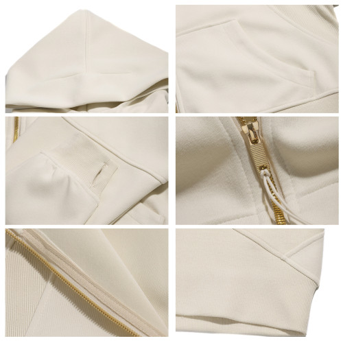 lulufend瑜珈服運動金拉鍊衛衣女秋冬短款連帽衫休閒薄款寬松外套